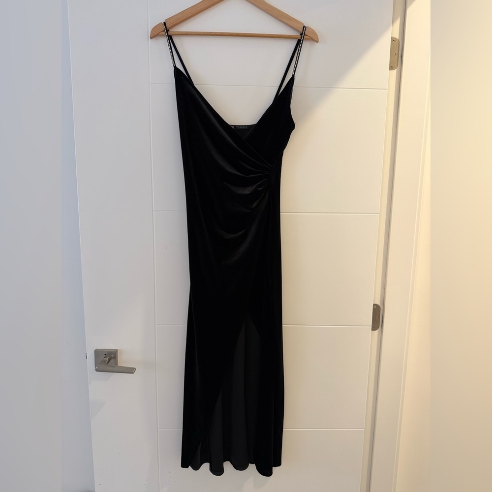 Zara Velvet Rhinestone Strap Midi, size medium. - Picture 4 of 11